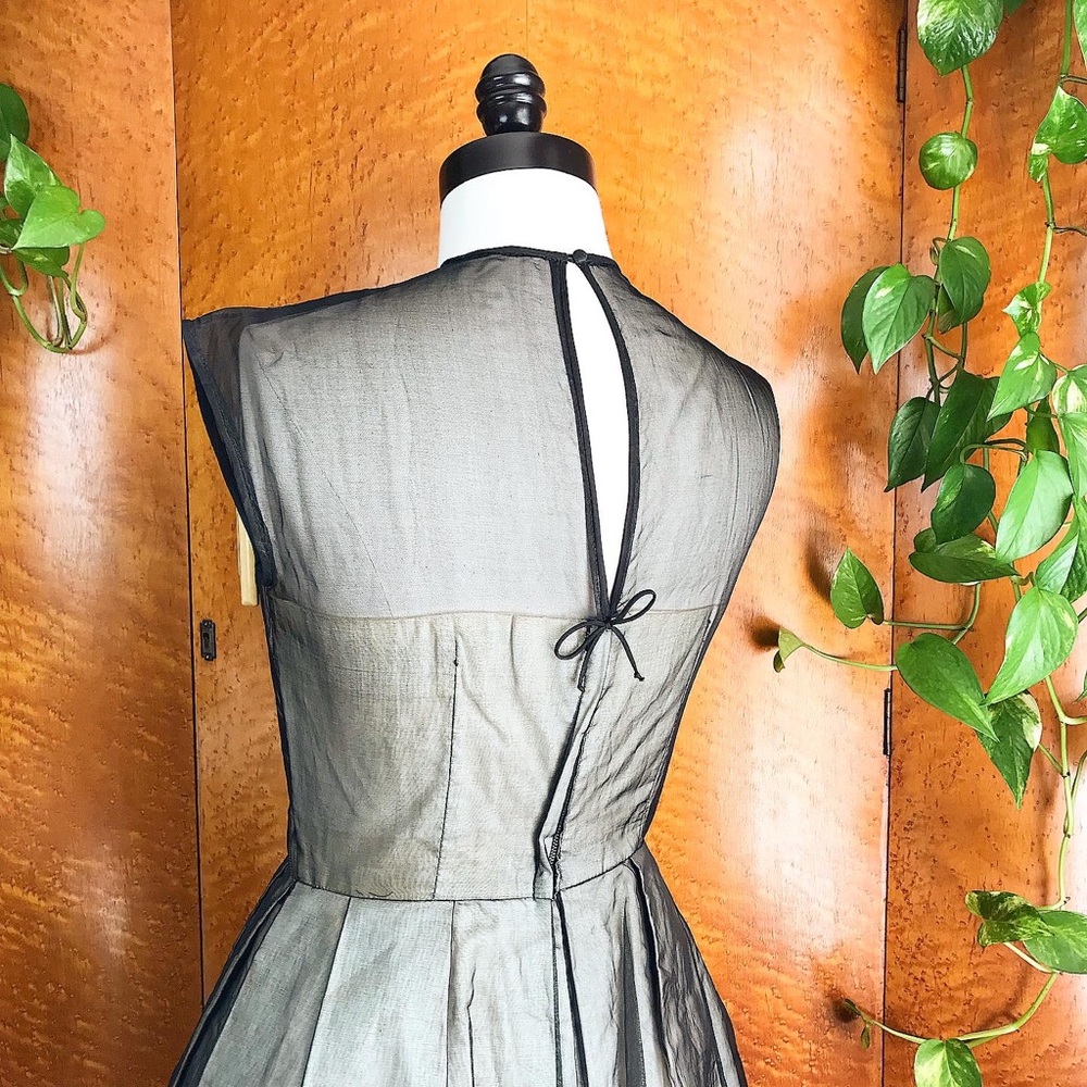 ROSE PRINT 1950’s 50s Vintage New Look Party Prom Cocktail Evening Dress S - Picture 10 of 13